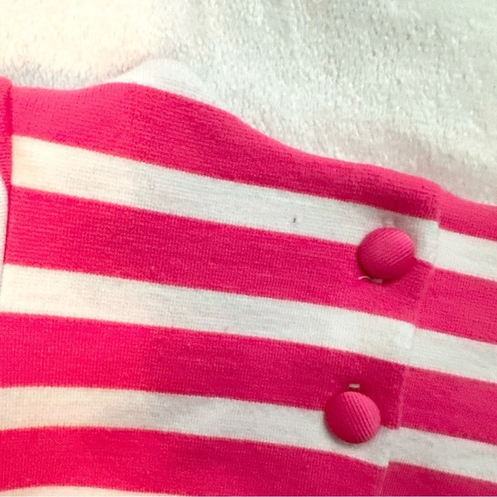 Ralph Lauren Pink & White Striped Pleated Dress Fit Flare Soft Baby Infant 3M